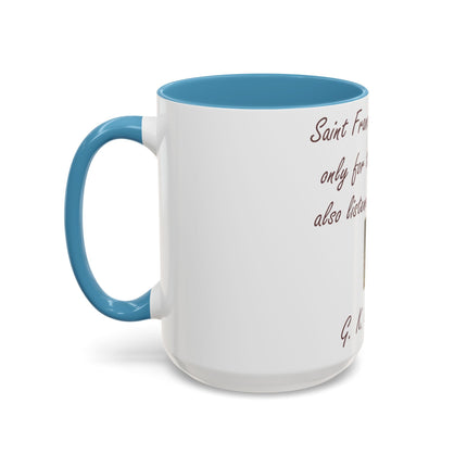 15oz Accent Ceramic Mug – Tribute to Saint Francis – Nature Lover Gift