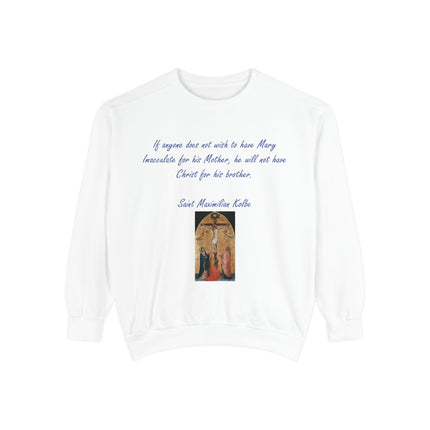 Saint Kolbe Marian Sweatshirt – Unisex Garment-Dyed Faith Wear