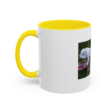 Easter Photo Coffee Mug — “Easter egg hunts are proof…” Accent Ceramic Mug (11/15oz)