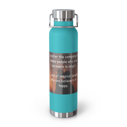 Magic & Joy Insulated Bottle — 22oz Copper Vacuum Flask with Whimsical Quote