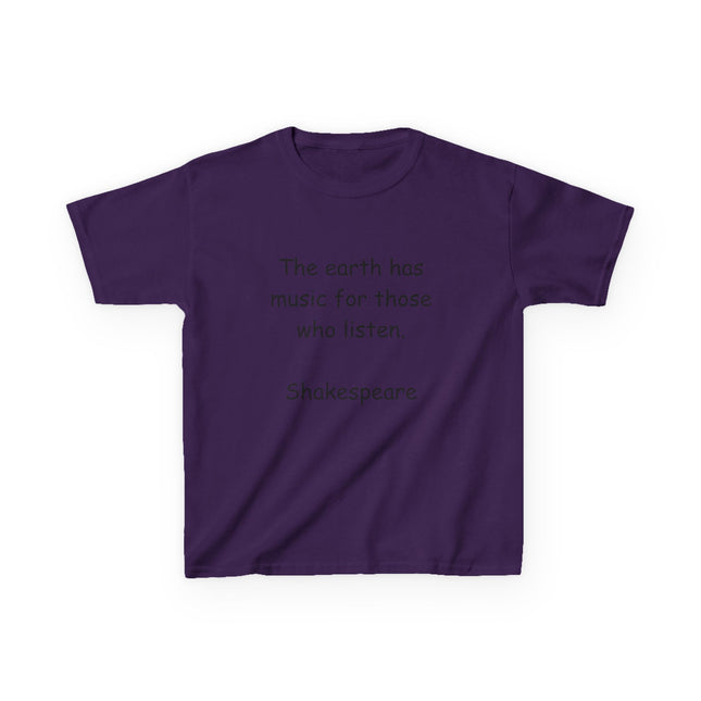 Kids Shakespeare Quote Tee – “The Earth Has Music” T-Shirt
