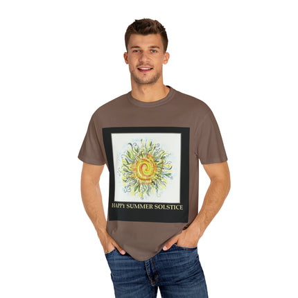 Summer Solstice Tee – Unisex Garment-Dyed Shirt with Sun Design