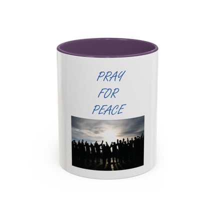 Pray for Peace Accent Coffee Mug — Inspirational Religious Prayer Mug (11/15oz)