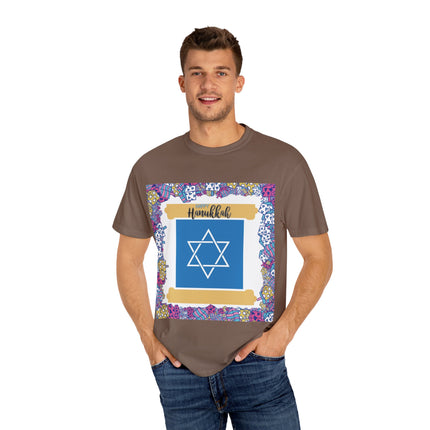 Happy Hanukkah Tee – Unisex Garment-Dyed Shirt for the Festival of Lights