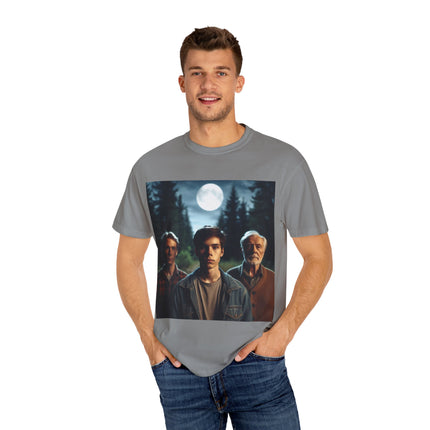 Retro Moonlit Night T-Shirt - Unisex Garment-Dyed Tee for Nature Lovers