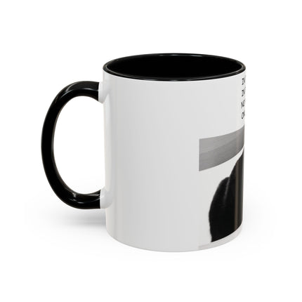 Black Cat Accent Mug – “In the Here In the Now” 11oz Ceramic Cup