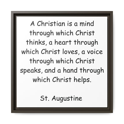 Canvas Wall Art - "A Christian is a mind..." St. Augustine Inspirational Quote (Framed)
