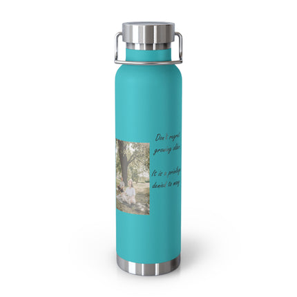 Copper 22oz Insulated Bottle — "Don't Regret Growing Older" Yoga Seniors Design