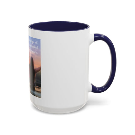 Inspirational Lotus Sunrise Coffee Mug — "knock on the door to my soul"