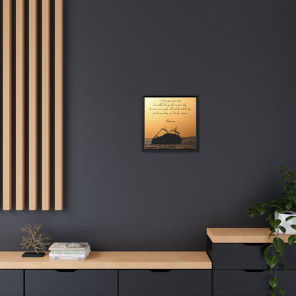 Sunset Shipwreck Wall Art - 'Be Careful Who You Let On Your Ship' Framed Canvas