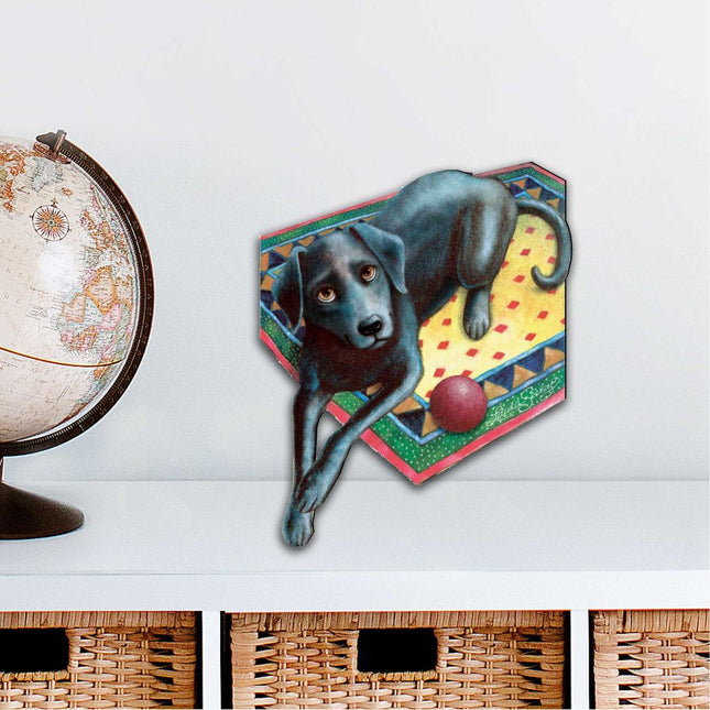 Ready When You Are Black Dog Holiday Outdoor Decor Large Ornament by Laura Seeley - Pets Dog and Cats Decor - 8511017M-0