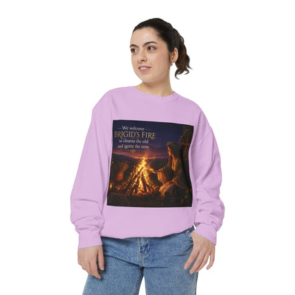 Brigid's Fire Sweatshirt — Celtic Pagan Imbolc Winter Ritual Crewneck