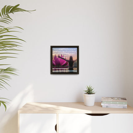 Framed Wall Art - 'Ageless Hippie' Inspirational Yoga Canvas