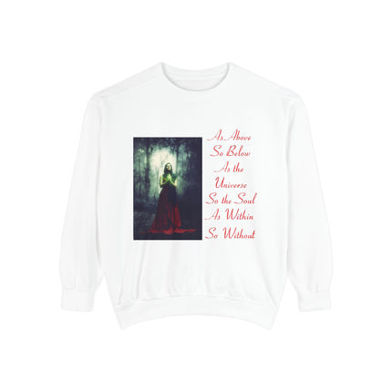 Inspirational Sweatshirt – “As Above So Below” Wiccan Design (Unisex)