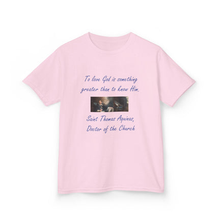 Kids Faith Tee – Saint Thomas Aquinas Quote – Heavy Cotton