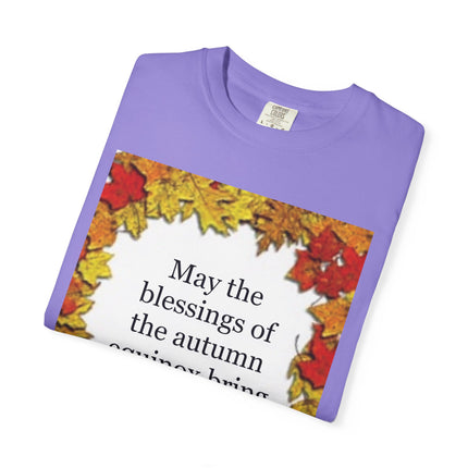 Autumn Equinox Blessings T-Shirt — Fall Leaves Balance & Harmony Tee