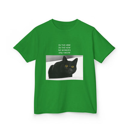 Kids Cat Quote Tee – “Only Meow” Heavy Cotton Shirt for Everyday Joy