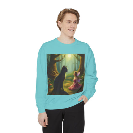 Fairy Princess & Black Cat Forest Sweatshirt