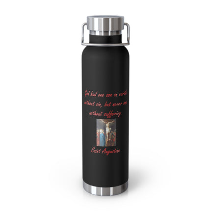 Saint Augustine Inspirational Vacuum Insulated Bottle - 22oz Travel Mug with Quote