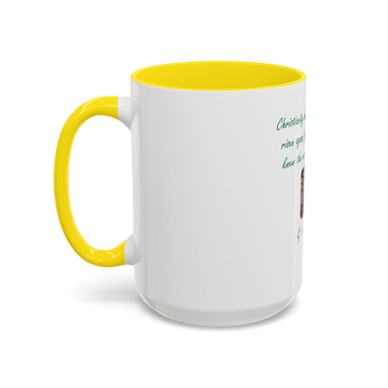 Christian Quote Coffee Mug — G. K. Chesterton 'Christianity Has Died Many Times' Accent Mug (11/15oz)