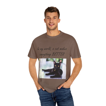 In My World Cat T-Shirt – Unisex Garment-Dyed Tee for Cat Lovers