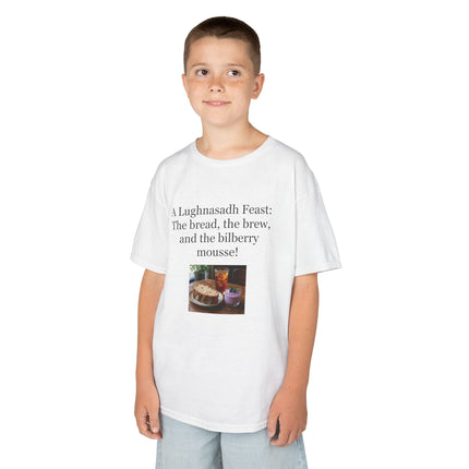 Lughnasadh  Kids Tee — “A Lughnasadh Feast: The bread, the brew, and the bilberry mousse!”