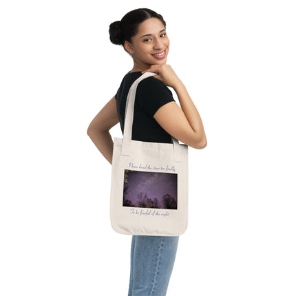 Cosmic Love Organic Canvas Tote Bag - Inspirational Starry Night Design