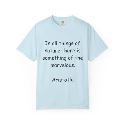 Inspirational Quote Unisex Garment-Dyed T-Shirt - Marvelous Nature by Aristotle
