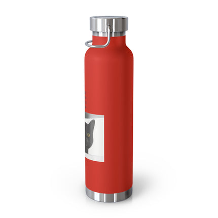Mindful Meow 22oz Insulated Bottle — "In the Here, In the Now, No worries, Only Meow"