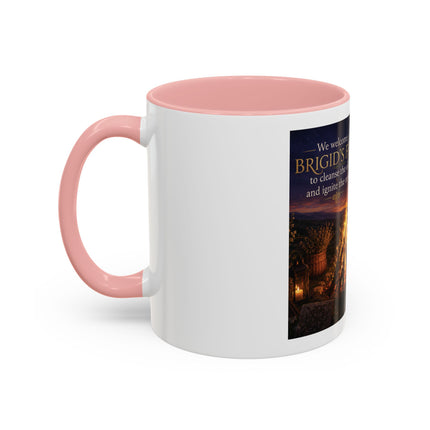 Brigid’s Fire Accent Coffee Mug — Pagan Imbolc Celebration Tea Cup (11/15oz)
