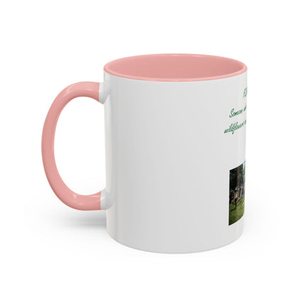 Flower Child Coffee Mug — 'Flower Child' Photo Mug with Green Script (11/15 oz)