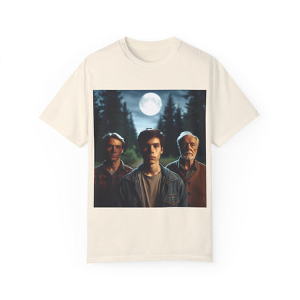 Retro Moonlit Night T-Shirt - Unisex Garment-Dyed Tee for Nature Lovers