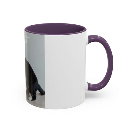 Cat Lovers Accent Mug – 11oz Ceramic Cup with Sleepover Quote