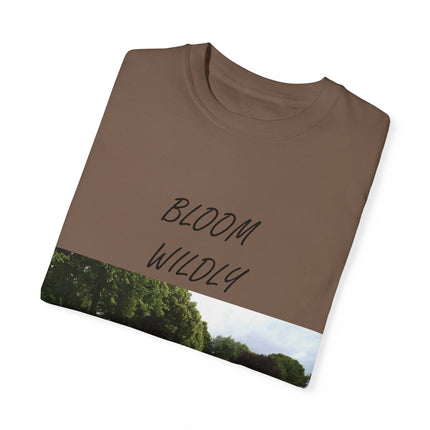 Bloom Wildly T-Shirt – Nature-Inspired Floral Tee – Unisex Garment-Dyed