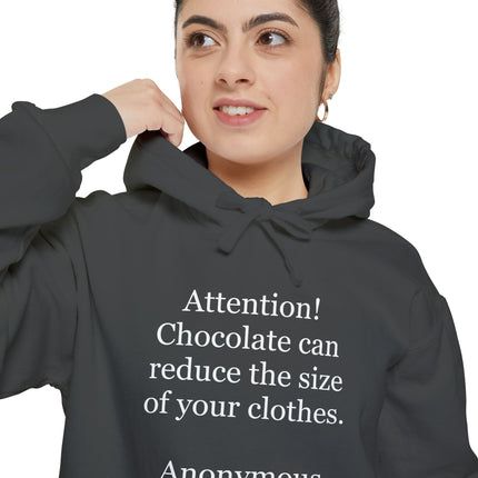 Attention! Chocolate Can Reduce the Size of Your Clothes - Unisex Garment-Dyed Hoodie