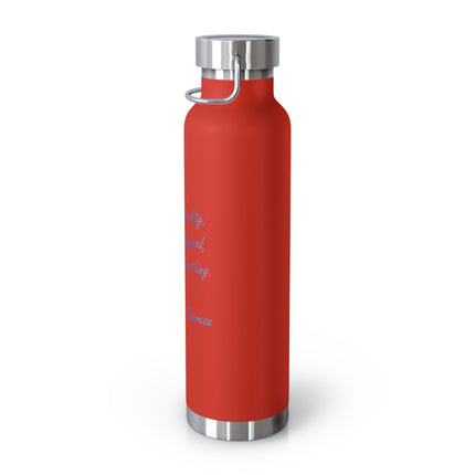 Inspirational Copper Vacuum Insulated Water Bottle - 22oz with Quote