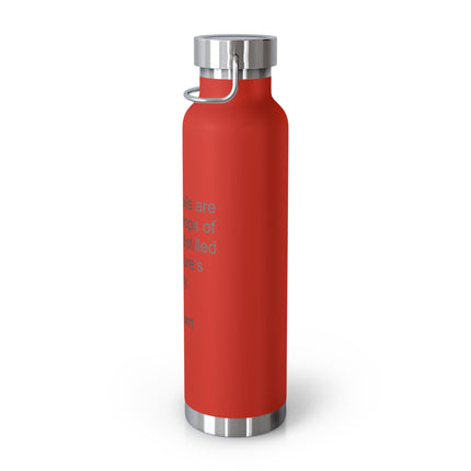 22oz Copper Vacuum Bottle — "Drops of Sunshine" Essential Oils Quote