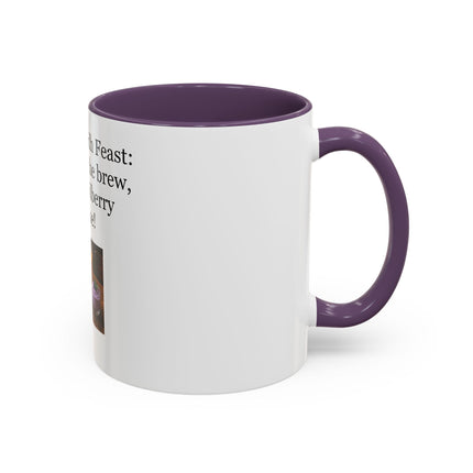 Lughnasadh Feast Mug — "The bread, the brew, and the bilberry mousse!" Accent Coffee Cup
