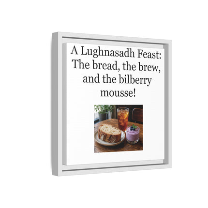 Lughnasadh Feast Canvas Print — "A Lughnasadh Feast: The bread, the brew, and the bilberry mousse!" Framed Art