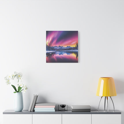 Aurora Lake Matte Canvas Print — Stretched Wall Art