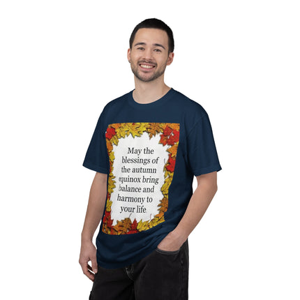Autumn Equinox Blessings T-Shirt — Fall Leaves Balance & Harmony Tee