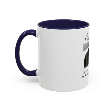 Proud to Be a Crazy Cat Person Accent Coffee Mug – Black Cat Lover Gift (11/15oz)
