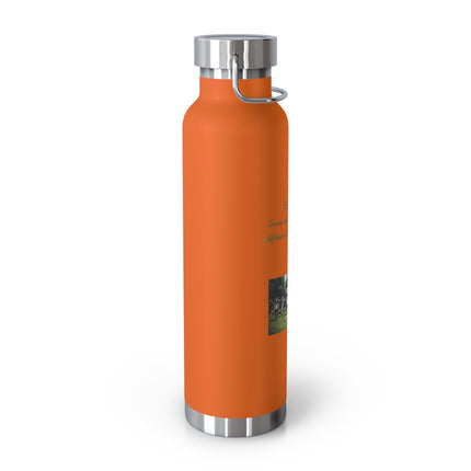 Copper Vacuum Insulated Bottle - 22oz - 'Flower Child' Design - Stylish Eco-Friendly Hydration