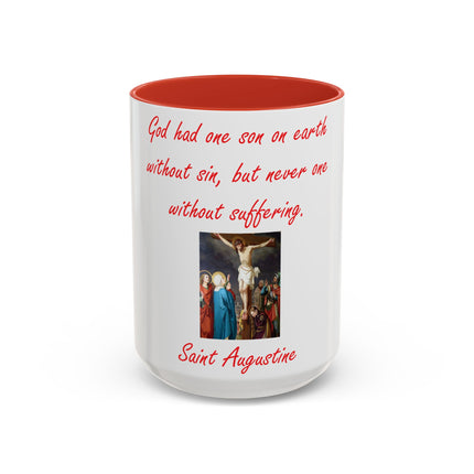 Saint Augustine Quote Mug – Ceramic Accent Cup on Suffering (15oz)