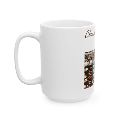 Chocolate Is Brain Fuel Ceramic Mug – 15oz – Sweet & Smart Gift