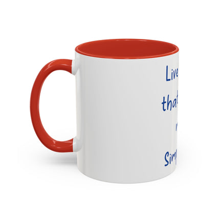 Live Simply Accent Mug – 11oz Ceramic Cup for Mindful Mornings