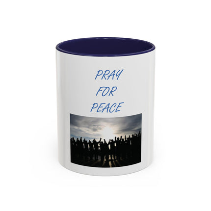 Pray for Peace Accent Coffee Mug — Inspirational Religious Prayer Mug (11/15oz)