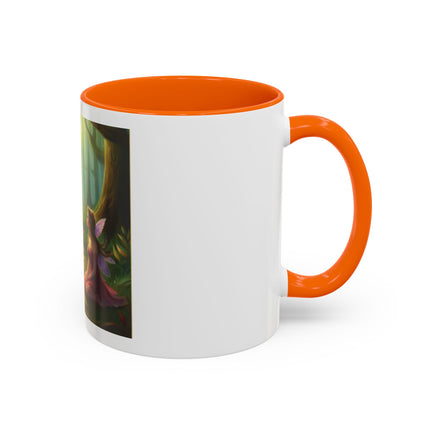 Fairy and Black Cat Forest Coffee Mug – Fantasy Woodland Tea Cup