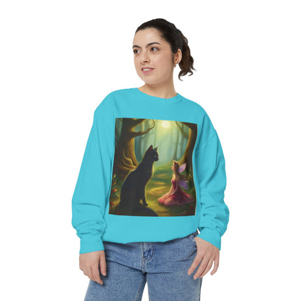 Fairy Princess & Black Cat Forest Sweatshirt