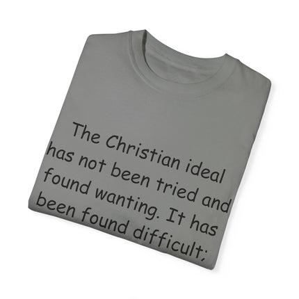 Inspirational Quote T-Shirt - Chesterton on the Christian Ideal